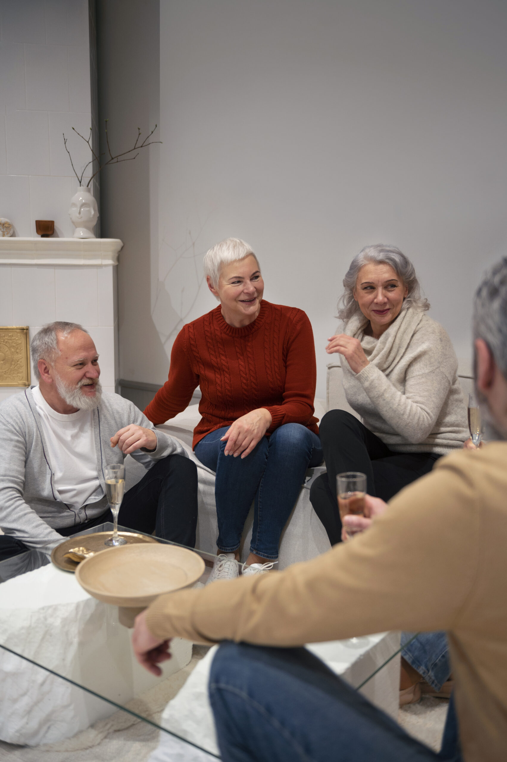 Elderly Friends socializing 