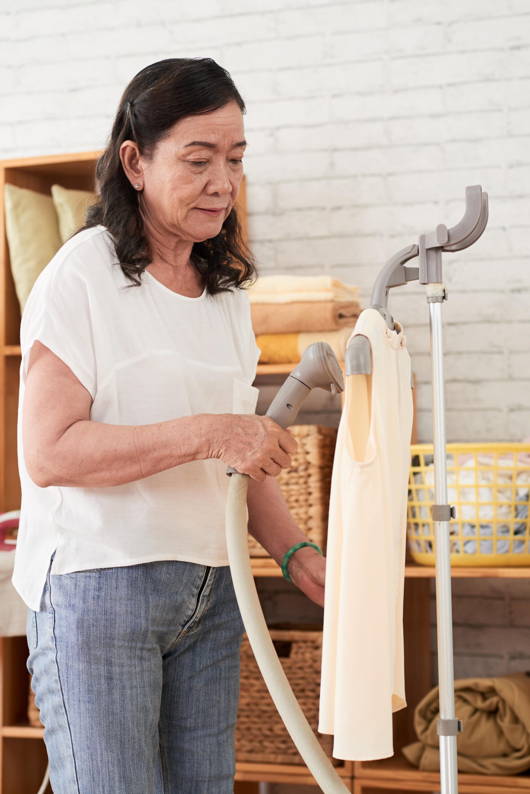 Senior Housewife Steaming Blouse